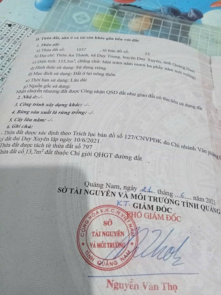 Đất Duy Trung Duy Xuyên 153m² giá 275 triệu - Sổ đỏ chính chủ!