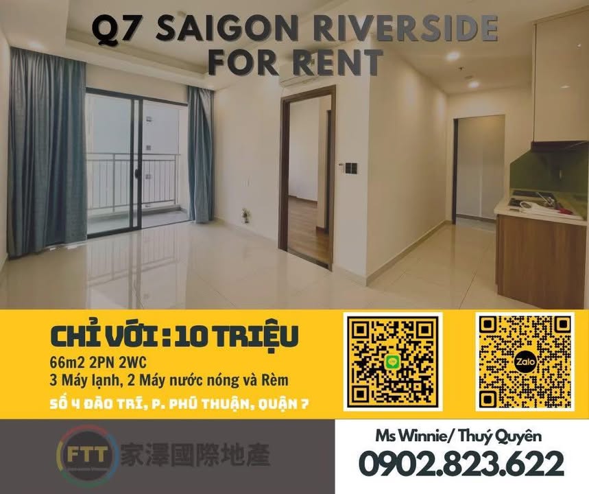 Cho thuê căn hộ Q7 Saigon Riverside 66m² - 10 triệu/tháng