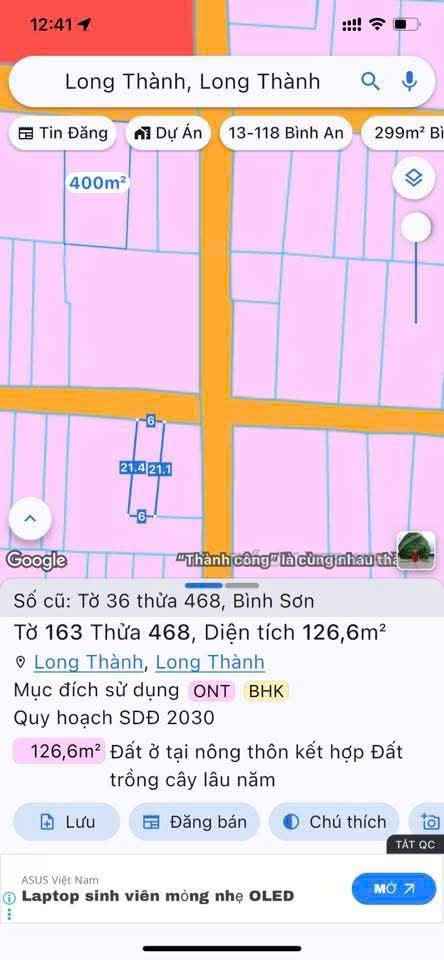 Đất Thổ Cư Long Thành 126m² - Sổ Hồng Sẵn Sàng - Gần Sân Bay