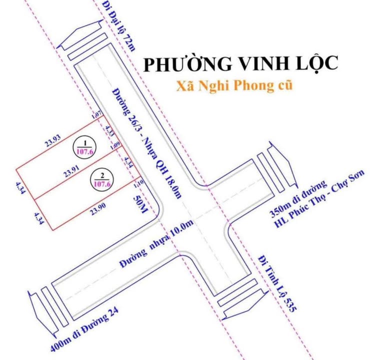 Đất nền Nghi Phong, TP Vinh 107.6m² - Tiềm năng tăng giá vượt trội!