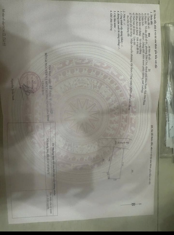 Đất Nền Hướng Đông Nam 90m² Phường Dân Chủ, TP. Hòa Bình - Sổ Đỏ Full Thổ Cư