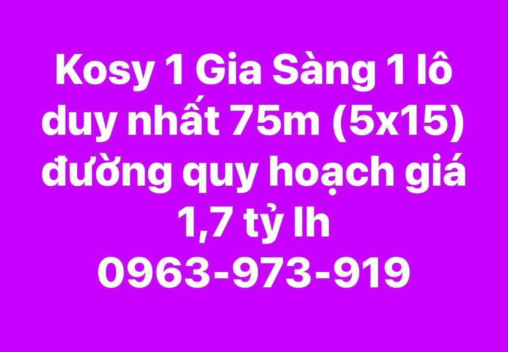 Đất nền Kosy 1 Phổ Yên 75m² - Pháp lý rõ ràng, Tiềm năng tăng giá!