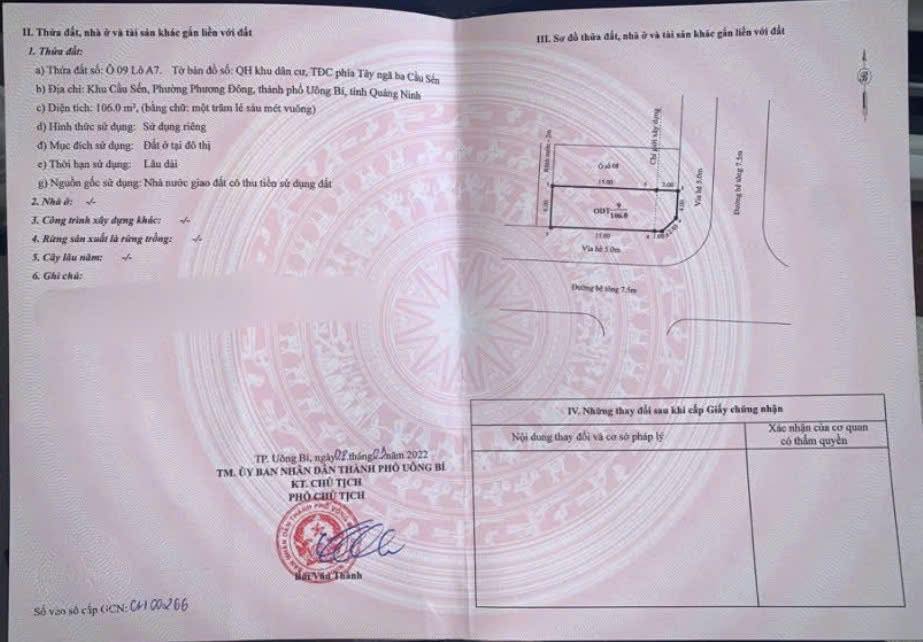 Đất nền Hạ Long 106m² - Sổ đỏ chính chủ, tiềm năng tăng giá!