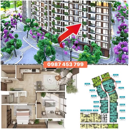 Căn hộ EcoRiverside 54m² - 2PN, View Công Viên Nội Khu - Giá Tốt