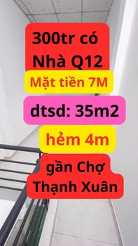 Nhà Mặt Tiền Quận 12 - 35m² - Sổ Hồng Riêng - Giá 300 Triệu