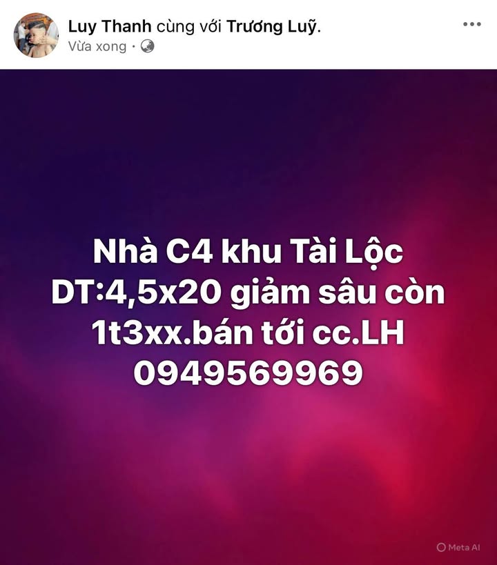 Bán Gấp Nhà 90m² KĐT Tài Lộc, Cà Mau - Giá 1.3 Tỷ, Đối Diện Công Viên