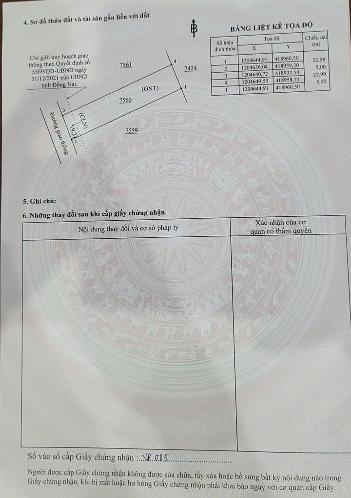 Đất thổ cư An Viễn Trảng Bom 115m² 1.05 tỷ - Sổ đỏ chính chủ