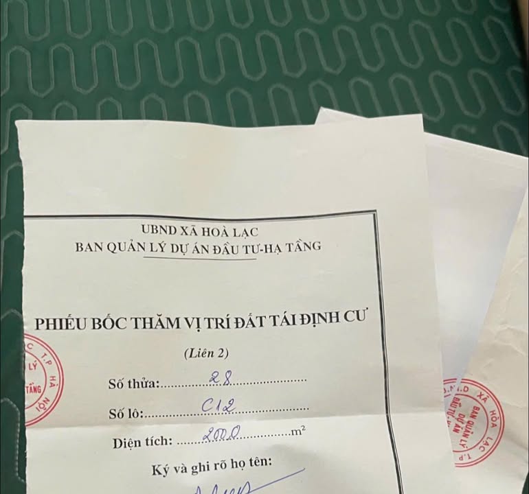 Đất nền Tái định cư ĐH Quốc gia 200m² - Sổ đỏ vuông vắn, giá đầu tư