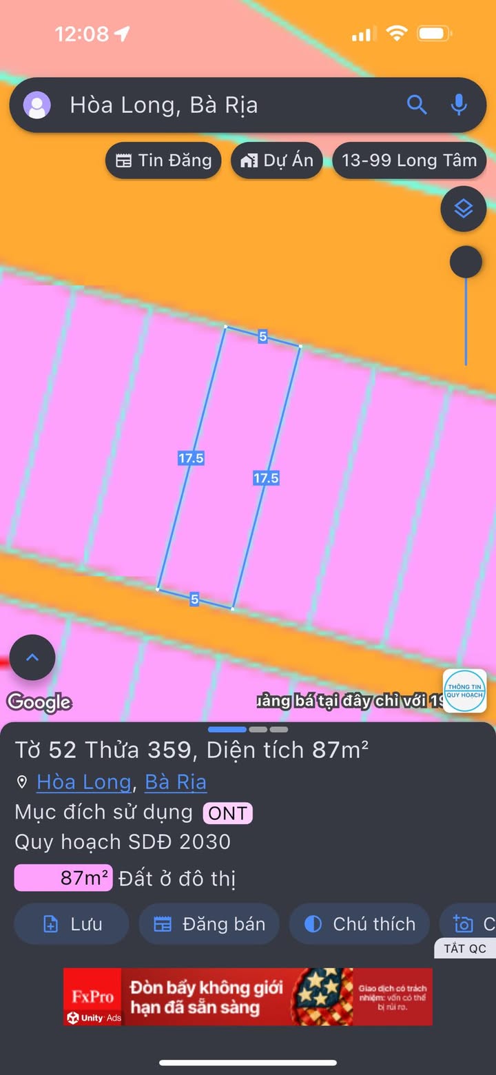 Đất nền Hoà Long 87m² chỉ 1.09 tỷ - Tiềm năng tăng giá!