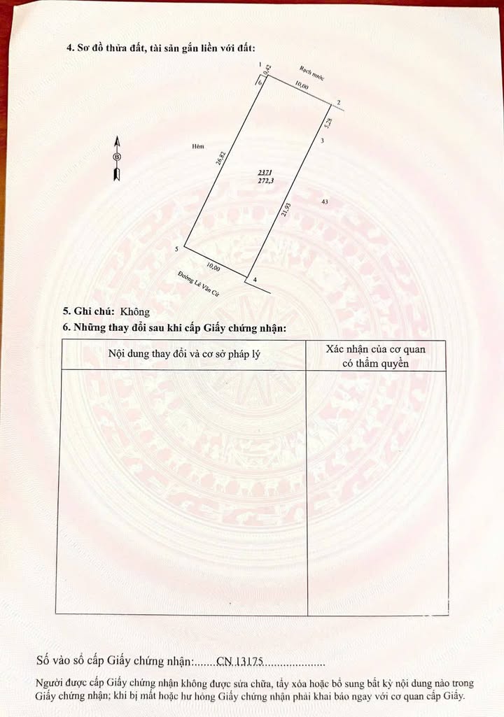 Bán Đất Nền MT Lê Văn Cử, Cao Lãnh 272m² - Hướng Tây Nam, Giá 3.3 Tỷ