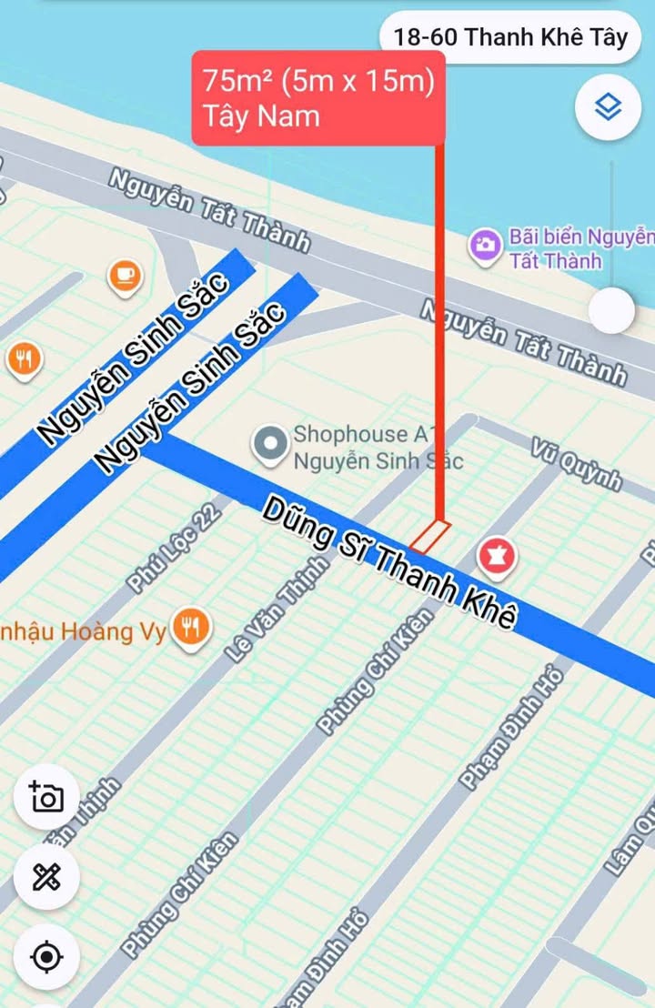 Bán Đất MT Dũng Sĩ Thanh Khê, Đà Nẵng - 75m² Sổ Hồng, Gần Biển