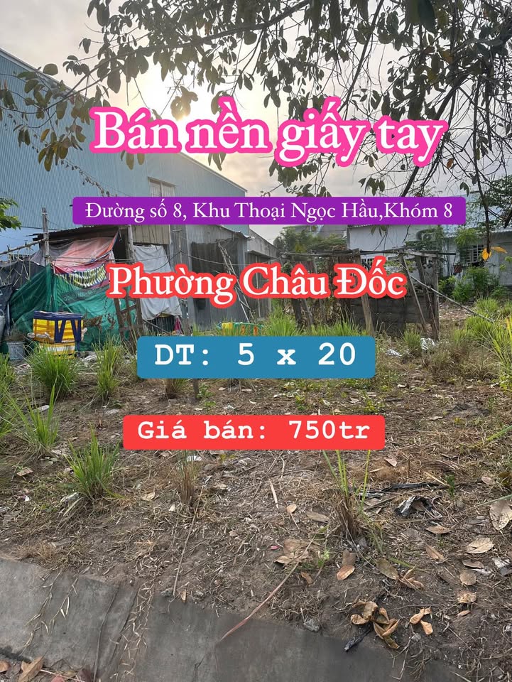 Đất nền Châu Đốc 100m² - Tiềm năng tăng giá vượt trội!