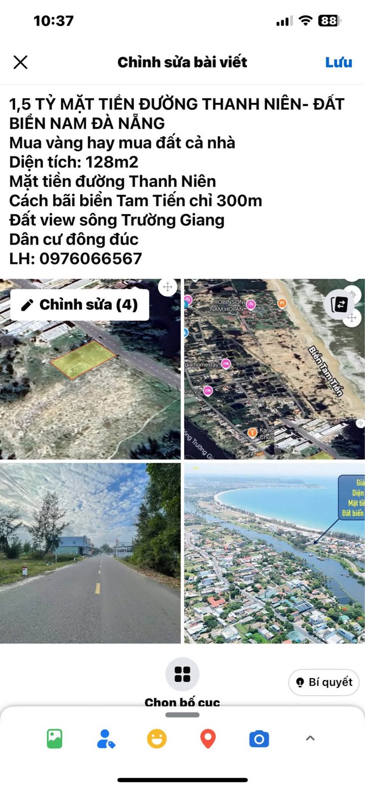 Đất nền Mặt tiền Thanh Niên - Nam Đà Nẵng, 128m² - 1.5 Tỷ