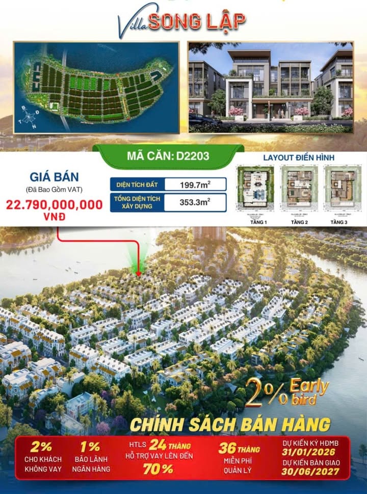 Villa Song Lập Charmora City 199.7m² - Sát Sông Quán Trường, Nha Trang
