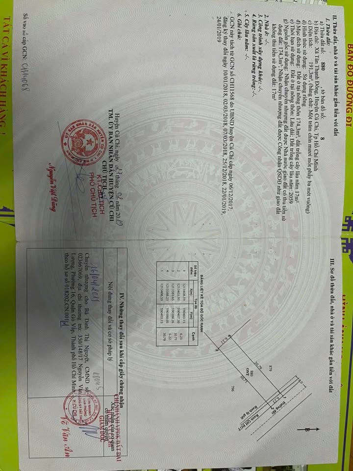 Bán Đất Tân Thạnh Đông Củ Chi 191.3m² Sổ Hồng Riêng - Giá 2.25 Tỷ