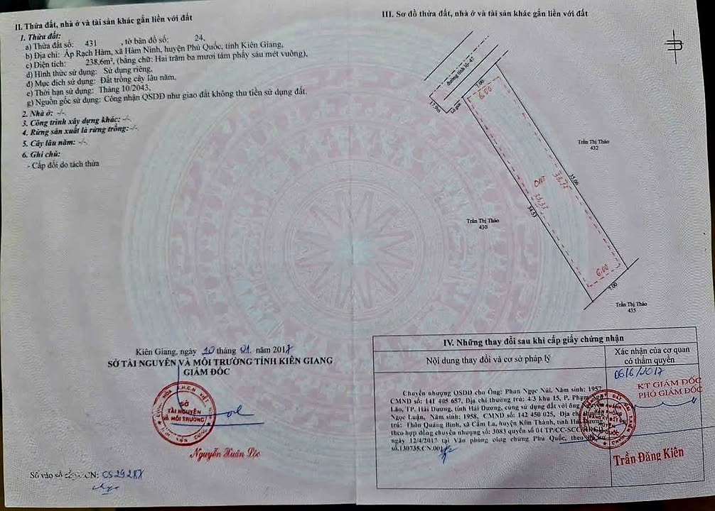 Đất nền Tỉnh lộ 47 Phú Quốc 238m² - Đất thổ cư 100%