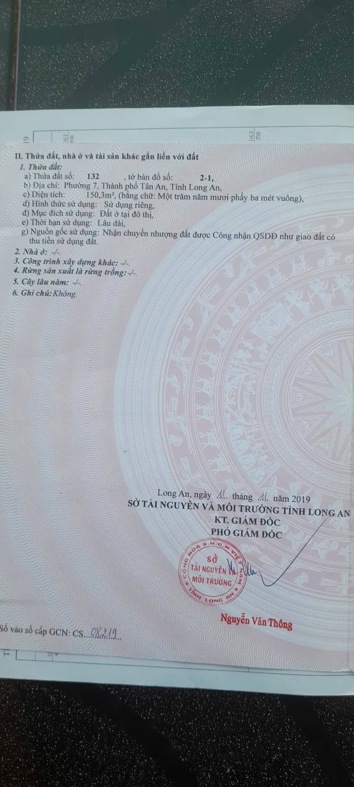 Bán Gấp Đất Thổ Cư Tân An 150m² (Nở Hậu 15m) - Sổ Đỏ Chính Chủ