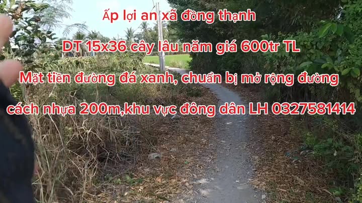 Đất nền Ấp Lợi An, Đồng Thạnh 600m² - Tiềm năng tăng giá vượt trội!