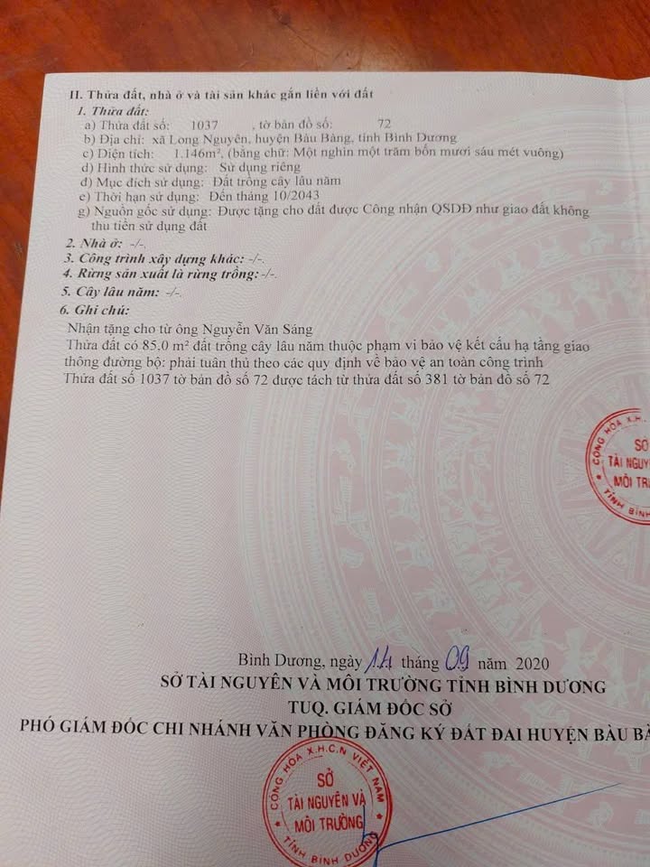 Đất Long Nguyên 1146m² giá 1.8 tỷ - Tiềm năng tăng giá vượt trội!