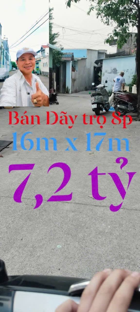 Bán Gấp Dãy Trọ 8 Phòng Hóc Môn - 160m² Sổ Hồng Riêng, Thu Nhập 20 Triệu/Tháng