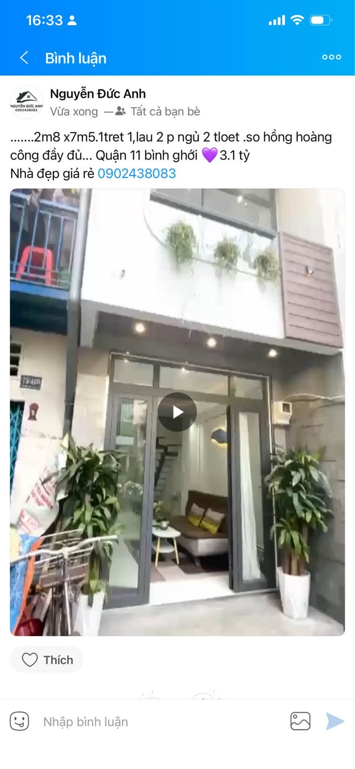 Bán nhà Quận 11 đường Bình Thới 21m² giá 3.1 tỷ - Vị trí đẹp, sổ hồng sẵn