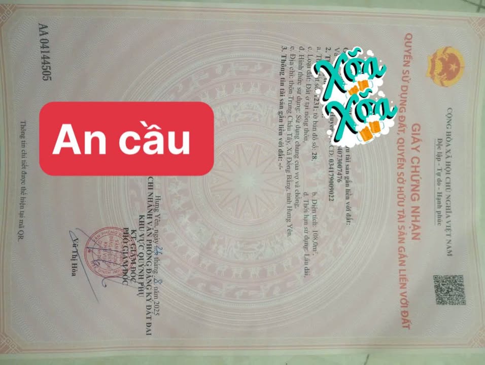 Đất nền Quỳnh Hưng, Quỳnh Phụ 108m² - Sổ đỏ chính chủ!