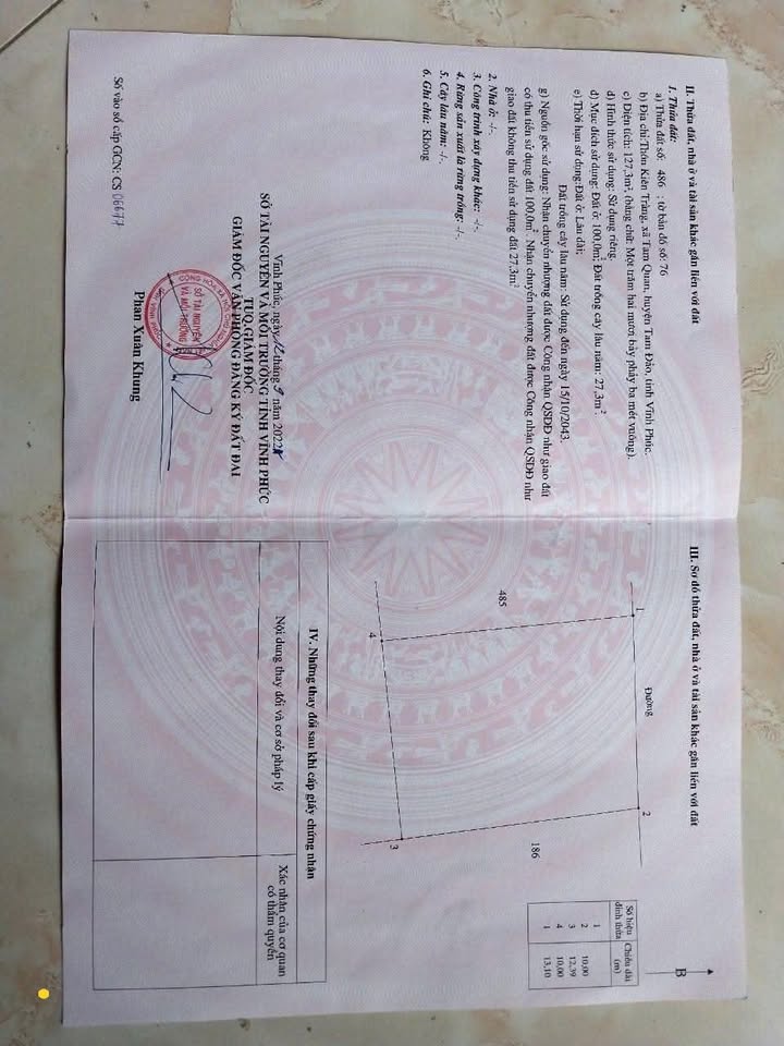 Bán đất Tam Đảo 210m² giá 2.7 tỷ - Sổ hồng sẵn, tiềm năng tăng giá!