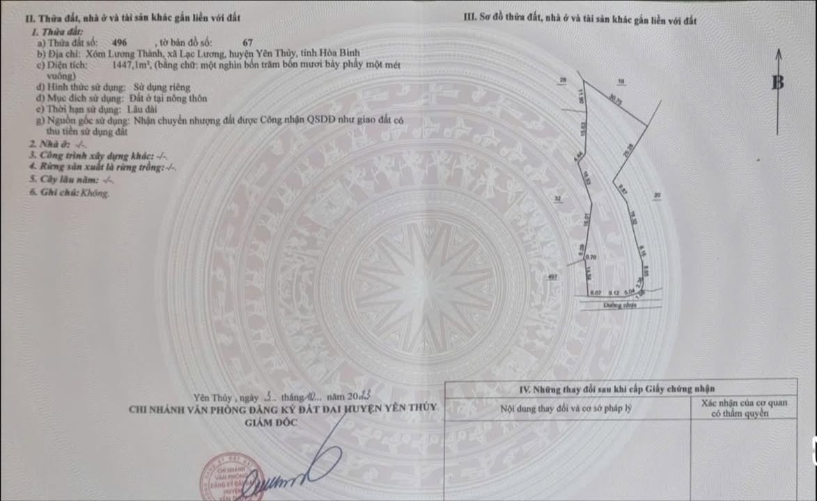 Đất nền Lạc Lương Chương Mỹ 1400m² - Sổ đỏ chính chủ