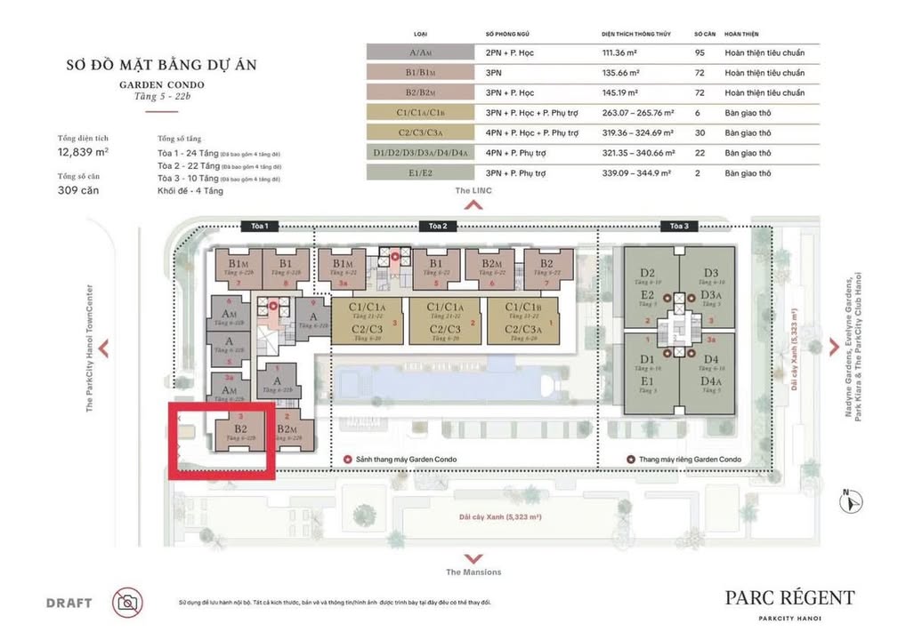 Căn hộ Parc Regent Hoàng Mai 145m² giá 18.8 tỷ - Tầng cao thoáng đãng!