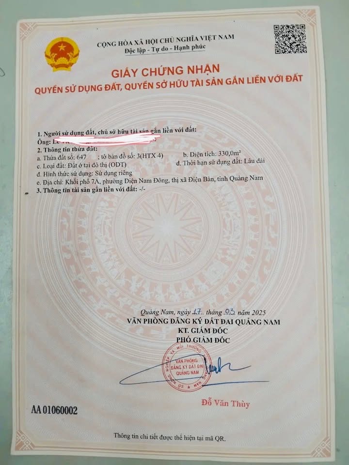 Đất nền Điện Nam Đông 330m² sát Hội An - Sổ đỏ chính chủ, giá tốt!