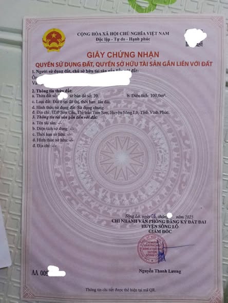 Bán đất nền Trục 307 Tam Sơn 100m² 1.5 tỷ - Sổ đỏ chính chủ!