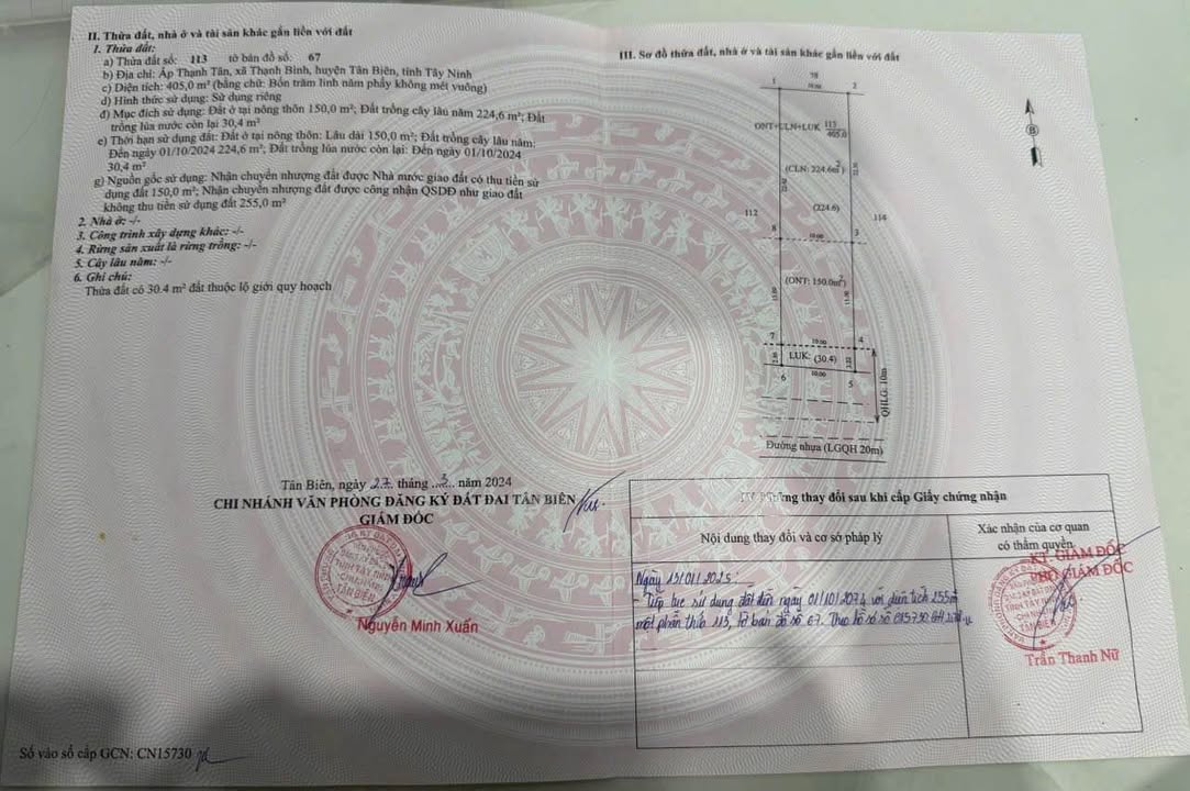 Đất nền Tân Biên 400m² giá 650 triệu - Đường to ô tô