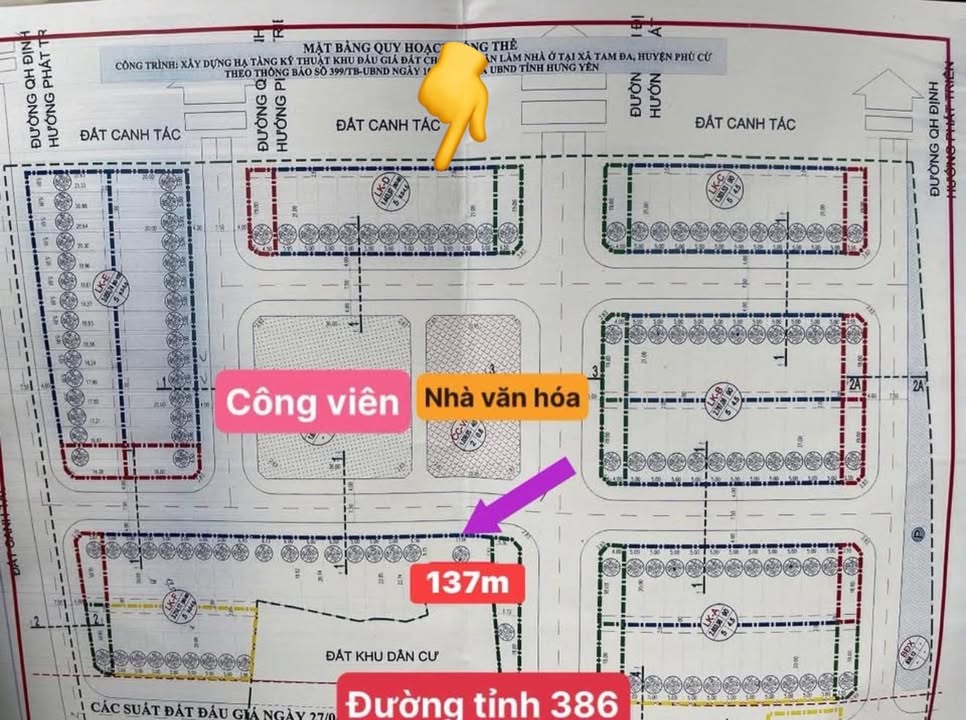 Đất nền Phù Cừ 105m² giá 1.7 tỷ - Sổ đỏ chính chủ, kinh doanh ngay!