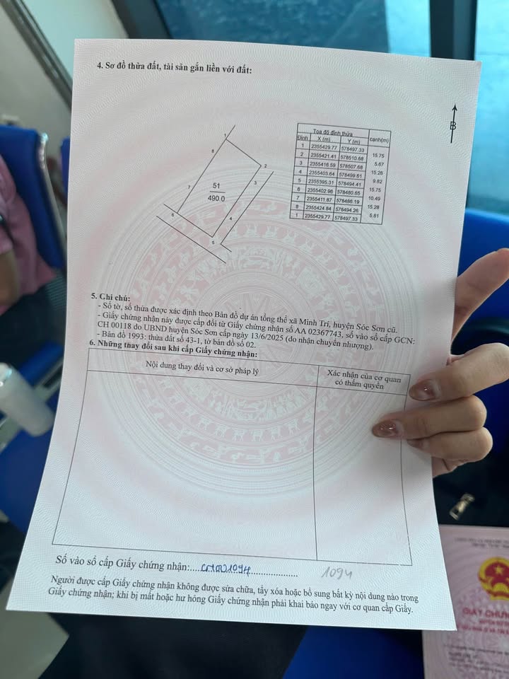 Đất Sóc Sơn 490m² Mặt tiền 15.7m - Sổ đỏ, Gần Sân Golf Minh Trí