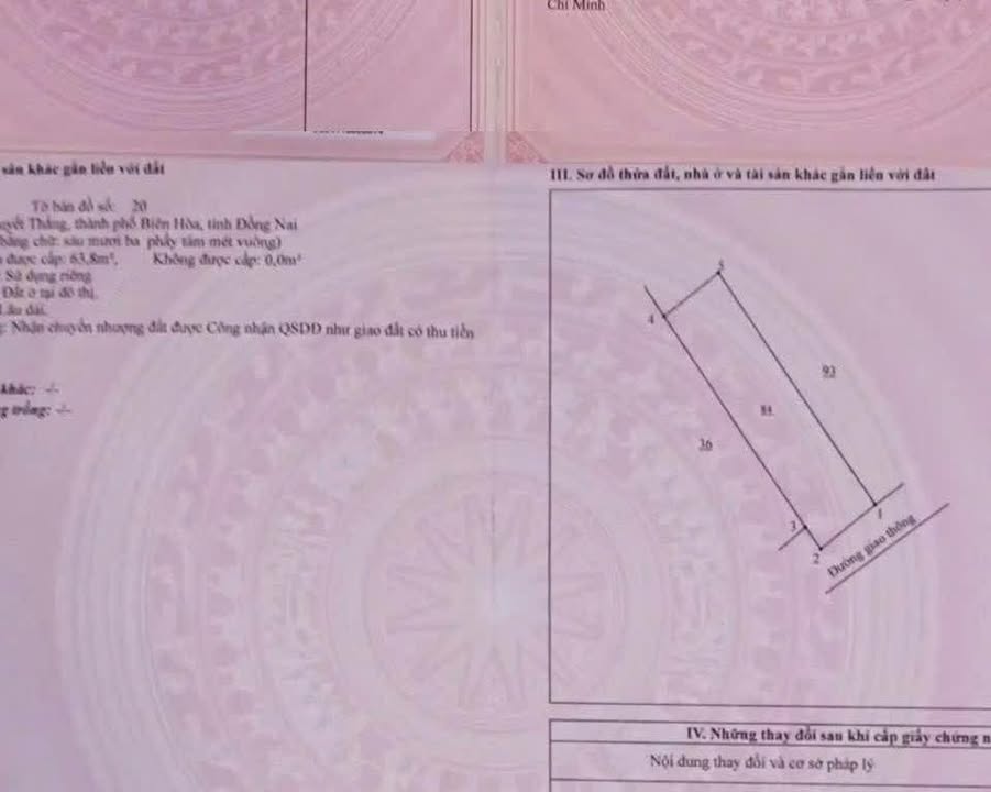 Đất Nền Phường Quyết Thắng, Biên Hòa 63.8m² - Giá Tốt 1.4 Tỷ