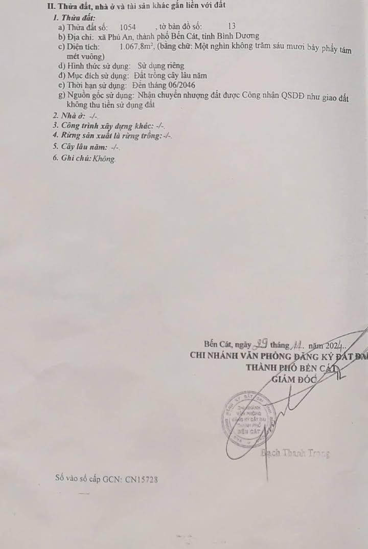 Bán Đất Vàng Phú An, Bến Cát 550m² - Sổ Hồng Sẵn Sàng