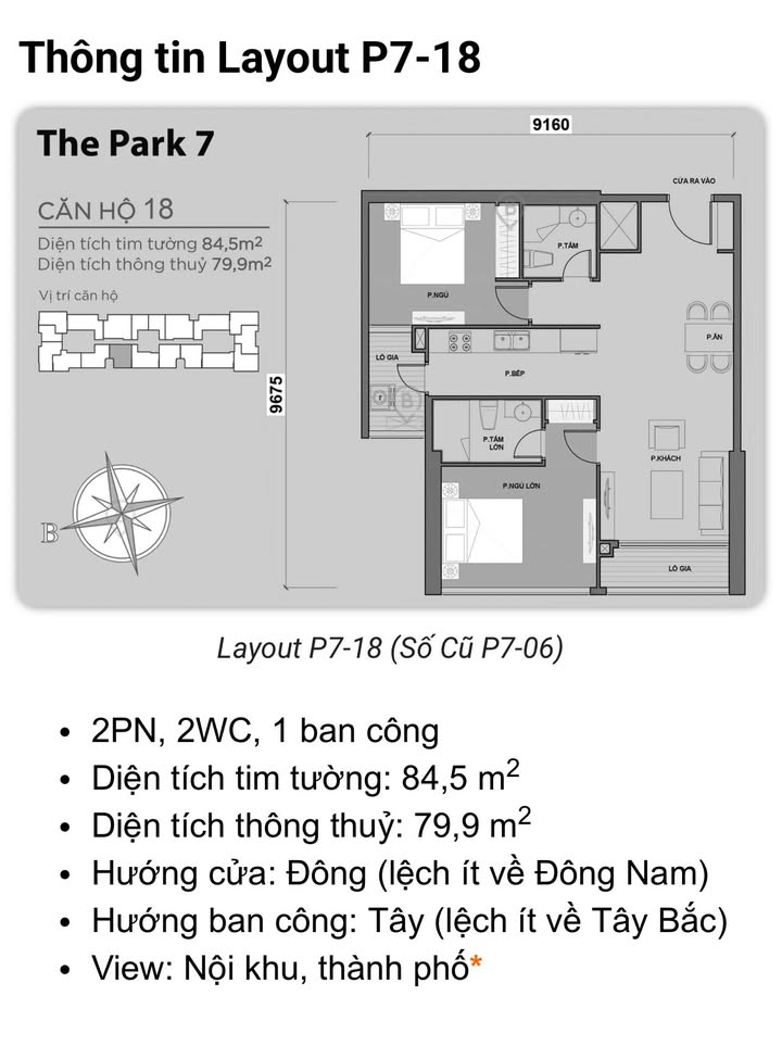 Cho thuê căn hộ 2PN Vinhomes Central Park 85m² - Tầng cao, đa công năng