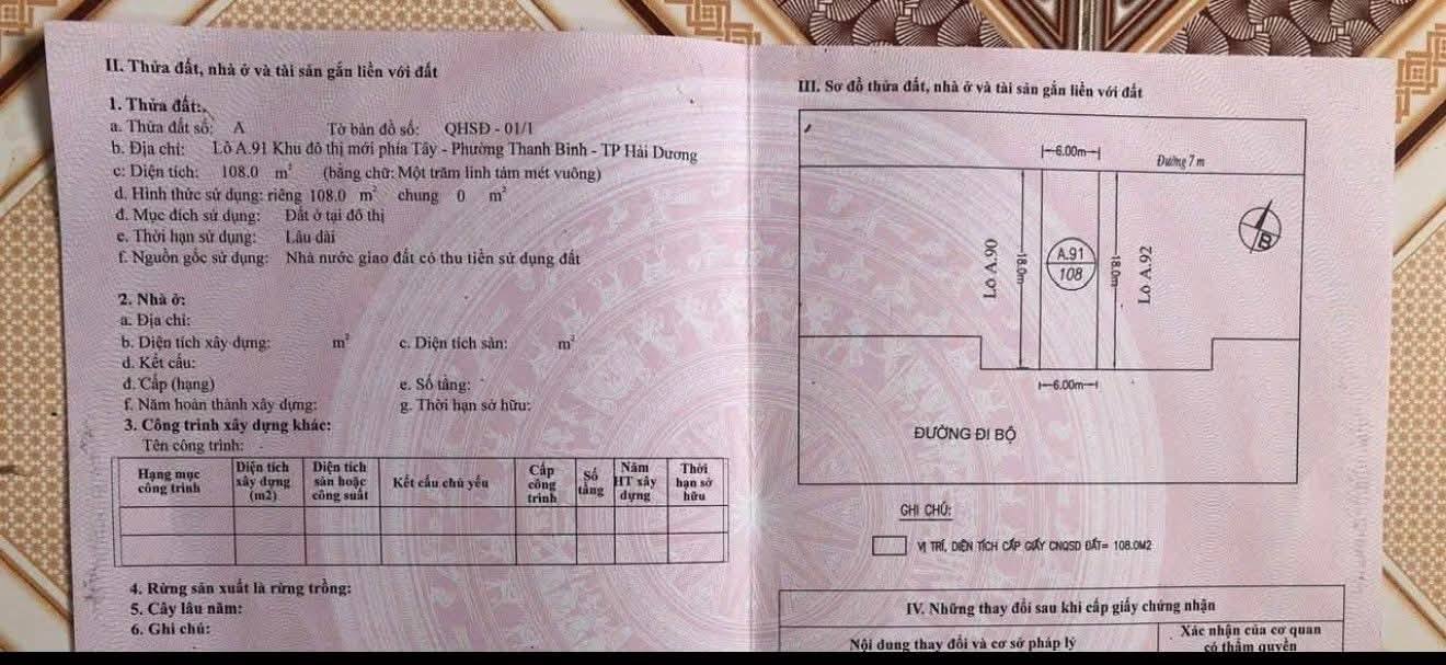 Bán Đất Chợ Hội Đô Cẩm Giàng 96m² - Sổ Đỏ Chính Chủ Giá Tốt