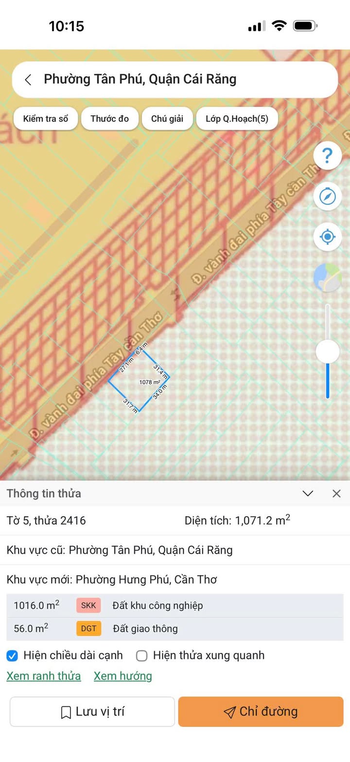 Đất Vành đai Phía Tây Cần Thơ 1060m² - Giá 5.5 Tỷ, Sổ Đỏ, Bao Sổ Mới