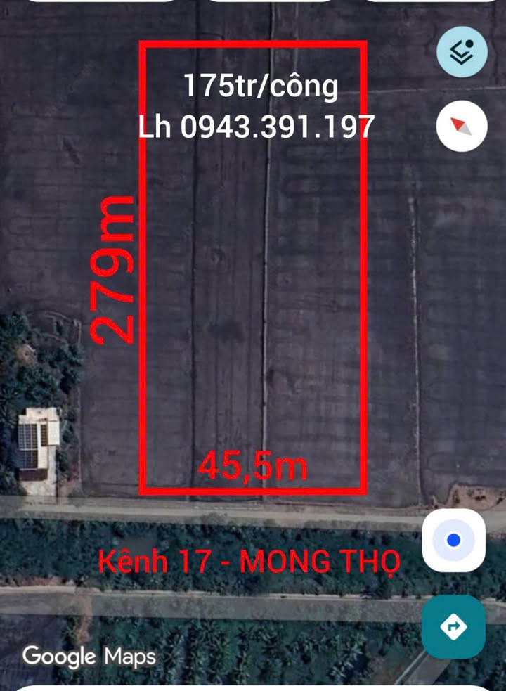 Bán Gấp 1.2ha Đất Lúa Mặt Tiền Kênh 17, Kiên Giang - Giá Đầu Tư