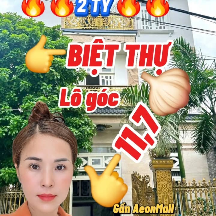 Biệt Thự Lô Góc 98m² - 4 Tầng, Gara Oto Cạnh AEON Mall Tân Phú - Giá 11.7 Tỷ