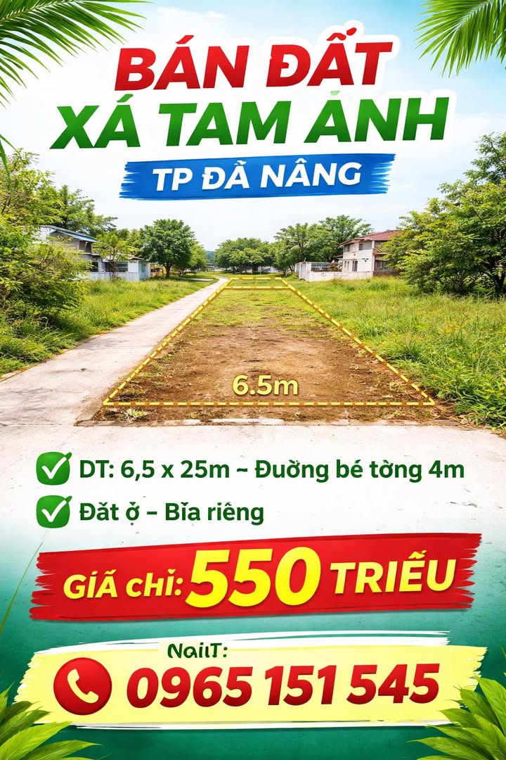 Đất nền Tam Anh Nam 162m² - Giá tốt, sổ đỏ chính chủ!