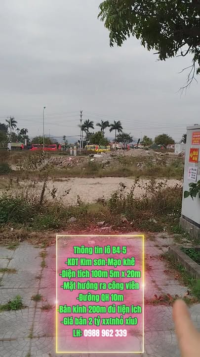 Đất nền KĐT Kim Sơn Mạo Khê 100m² - Sổ đỏ chính chủ, giá hơn 2 tỷ