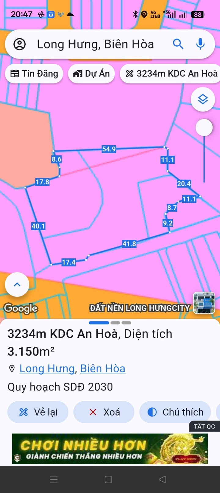 Đất nền Nguyễn Thiện Thuật Biên Hòa 3234m² 32 tỷ - Sổ đỏ chính chủ