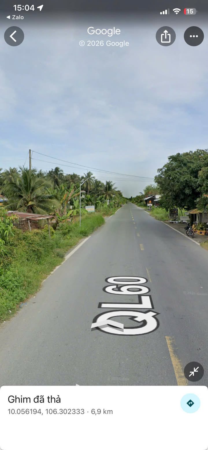 Bán Đất Nền 1500m² MT QL60 Bến Tre - Sổ Đỏ Riêng, Giá 2 Tỷ