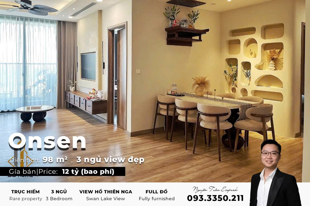 Căn hộ Onsen Ecopark 98m² 12 tỷ - View hồ thiên nga
