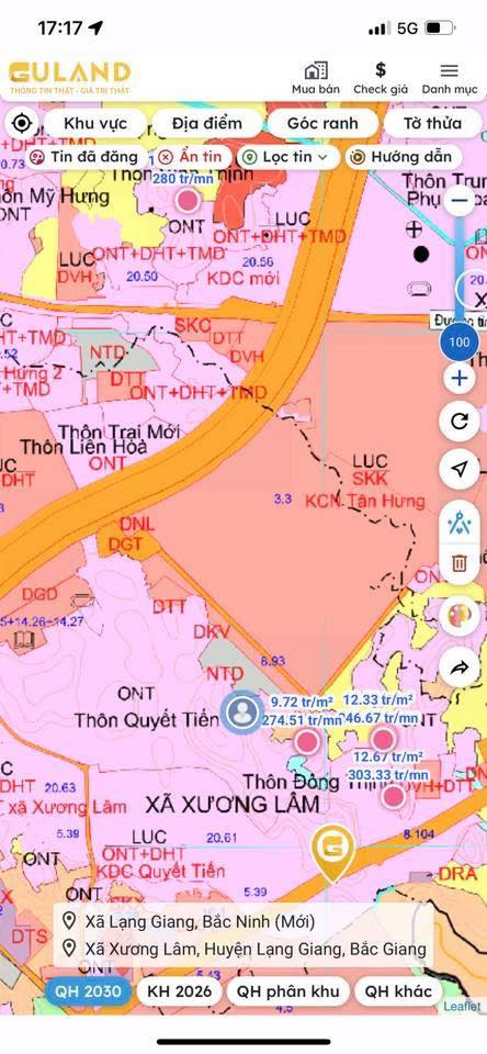 Đất nền Xương Lâm 150m² giá 2 tỷ - Tiềm năng tăng giá cực cao!