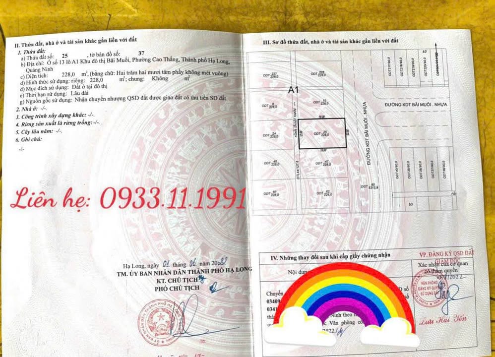 Bán Đất Biệt Thự Bãi Muối Hạ Long 228m² - Hướng Đông, Giá Đầu Tư