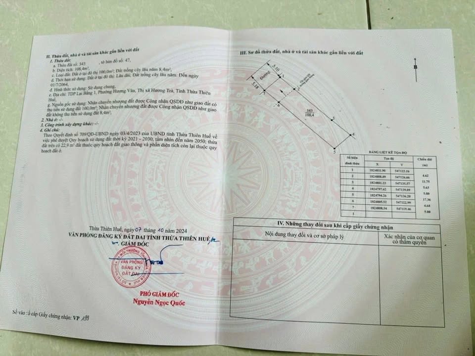 Đất nền Hương Vân, Hương Trà 108m² - Đường ô tô, tiềm năng tăng giá!