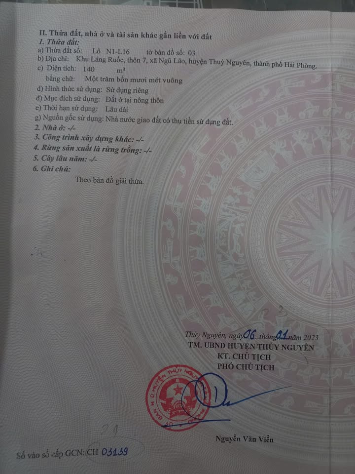 Nhà 2 Tầng 140m² Ngũ Lão, Thủy Nguyên - Sổ Đỏ Chính Chủ